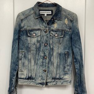 Express sz XS 100% Cotton Long sleeve button denim Jean jacket